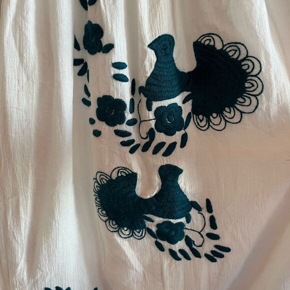 Vava by Joy Han white maxi gauzy embroidered bohemian dress - Picture 4 of 7